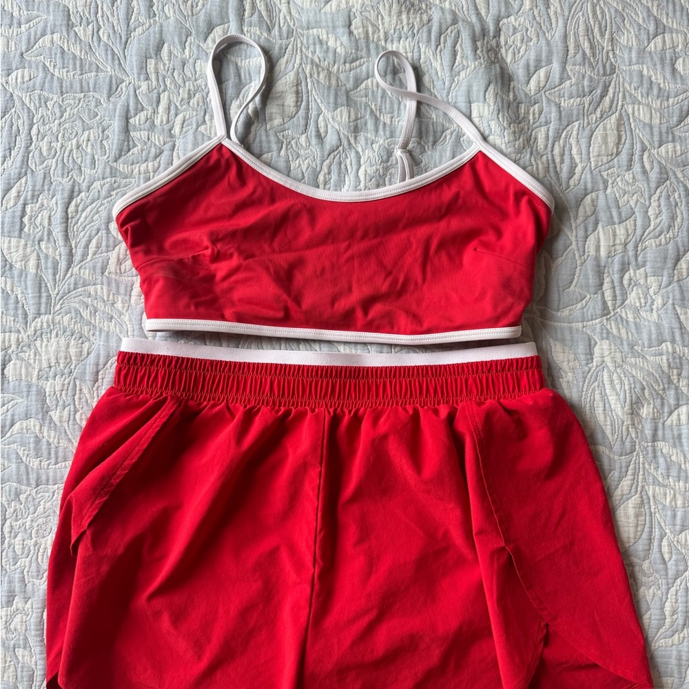 JoyLab Red Athletic Shorts Set